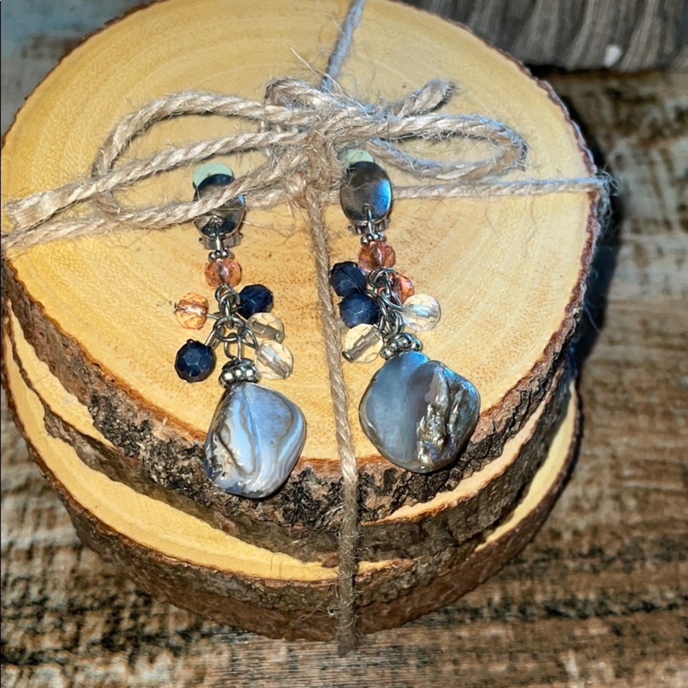 Clip on drop earrings